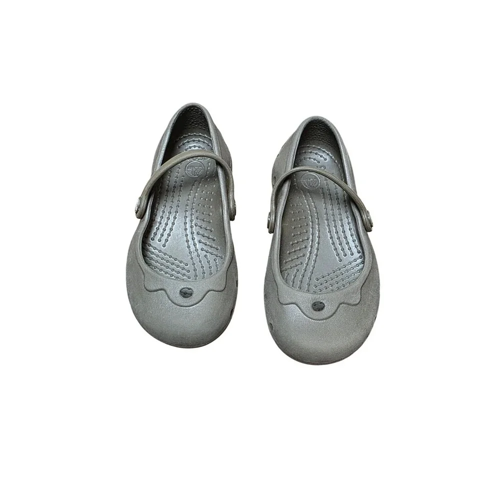 Crocs Kids Mary Jane Flats Size 6 Brown Lightweight Slip-On Casual Shoes